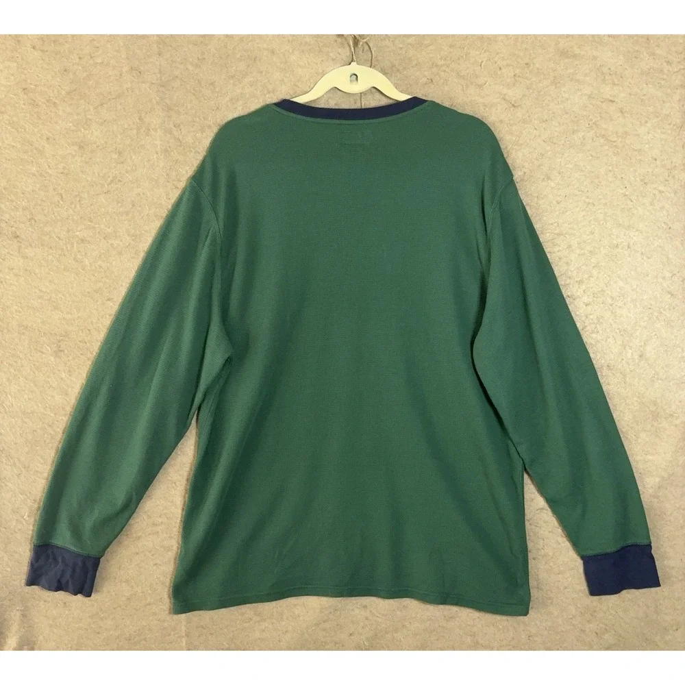 Polo Ralph Lauren Sleepwear Shirt Mens 2XL‎ Green Waffle Knit Embroidered Logo